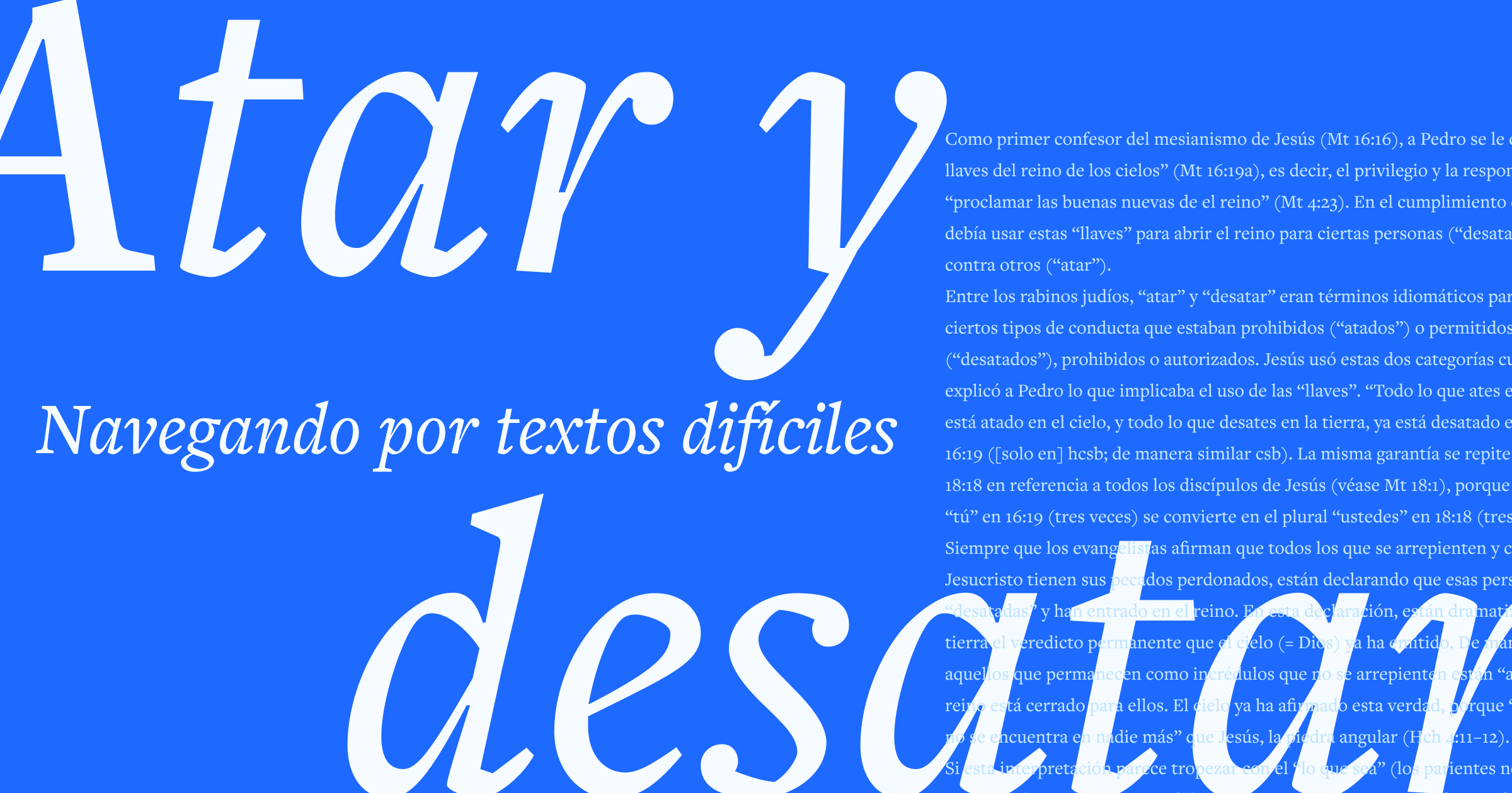 Atar y desatar: Navegando a través de texto difíciles del Nuevo Testamento